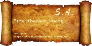 Streitberger Anett névjegykártya